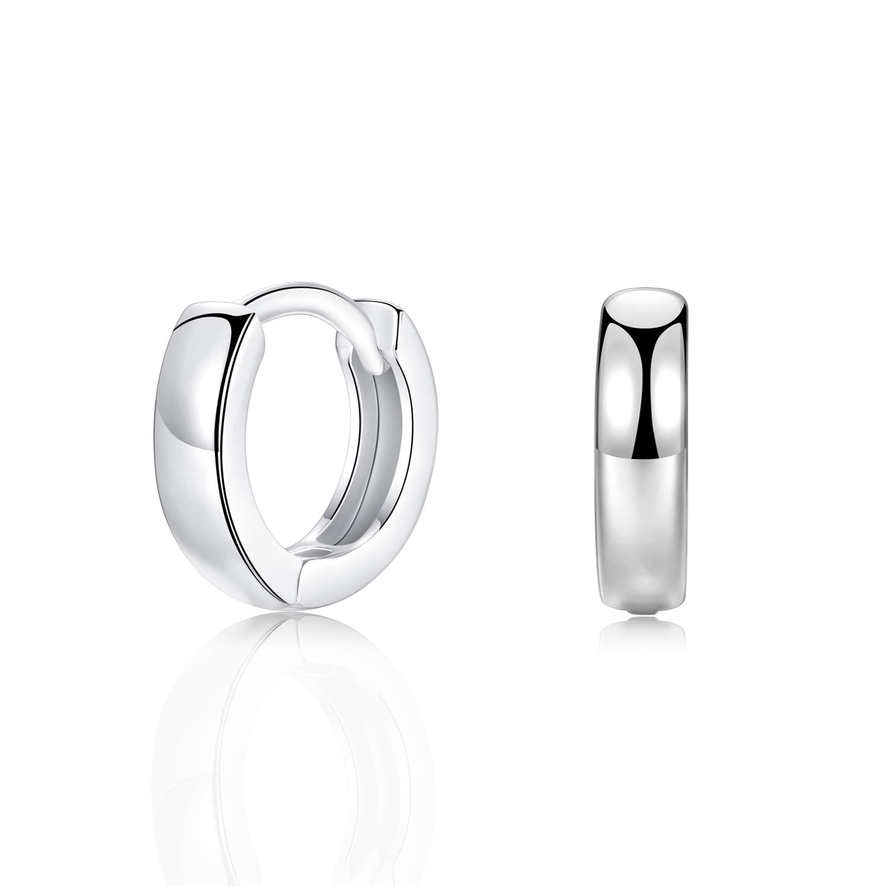 Small Silver Gold Hoop Earrings, 925 Sterling Silver Post Lightweight Sleeper Hoops Earring Silver Gold Earrings for Women Girls Men Gifts 8mm 10mm 12mm