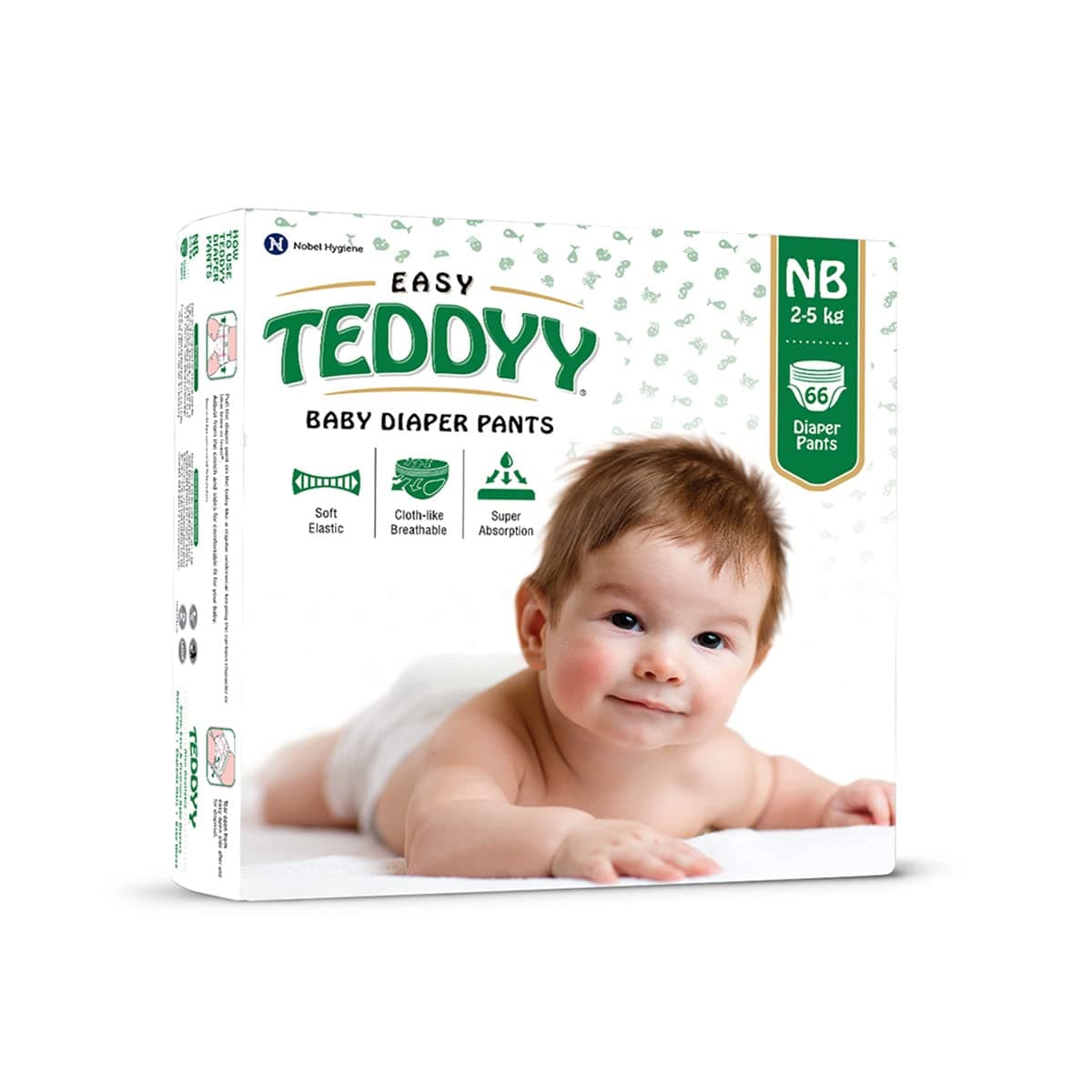 TeddyyBaby Easy New Born Diaper Pants 66 Count (Pack of 1)