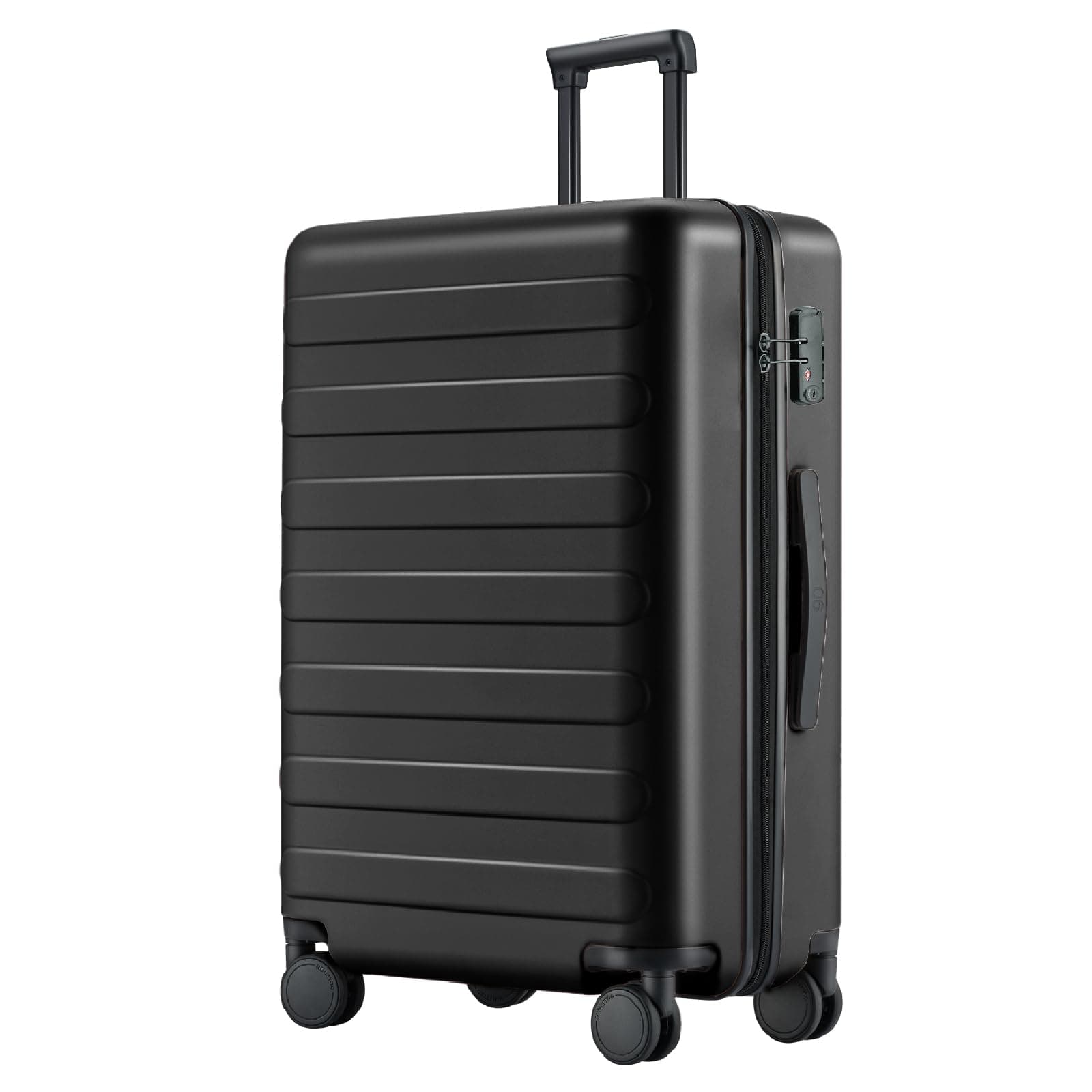 NINETYGO Medium Checked Luggage 26 Inch, Checking In Luggage with Smooth Spinner Wheels, Lightweight, Hard Shell PC Suitcase, Lightweight Travel Luggage, TSA Approved (Black, Rhine Basic)