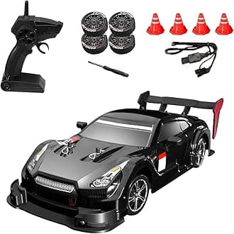 RC Drift Car, 2.4Ghz 1:16 Remote Control Car RC Car, High Speed 30Km/H 4WD Remote Control Racing Car With Lights, Electric Toy Car Kids Gift Rtr, Black