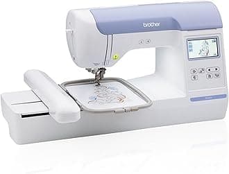 Brother PE800 Embroidery Machine, 138 Built-in Designs, 5" x 7" Hoop Area, Large 3.2" LCD Touchscreen, USB Port, 11 Font Styles