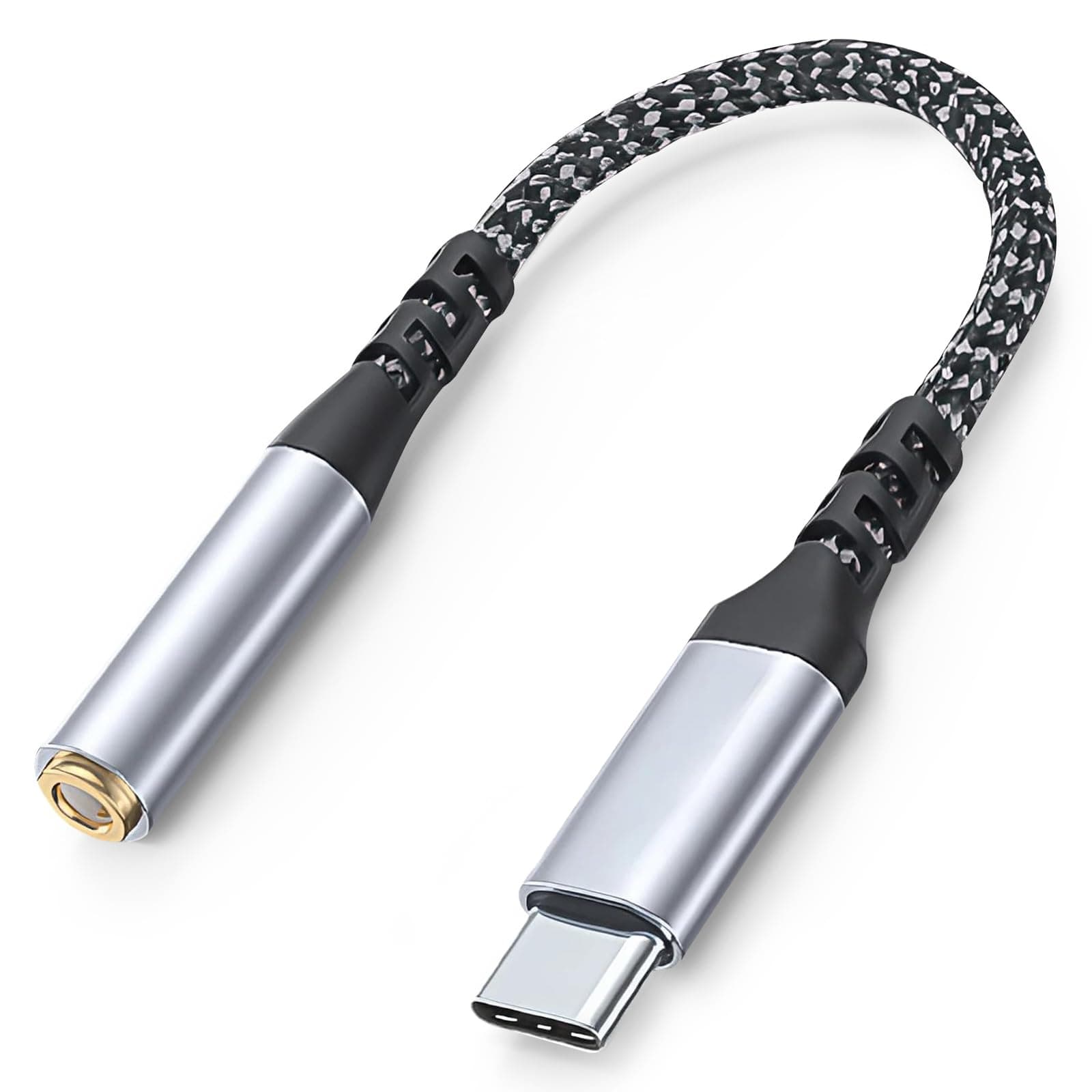 Smays USB C to Headphone Jack Adapter, TRRS Audio Aux 3.5mm to USB C