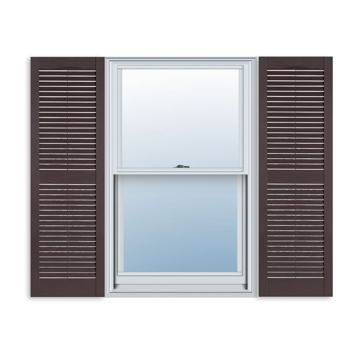Exterior Solutions Standard Louver Exterior Vinyl Shutter, Sienna Brown (Pair), 15 Inch x 71 Inch