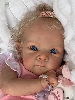 Pinky Reborn Dolls-19 Inch Lifelike Baby Dolls, Silicone Full Body Eyes Opened Newborn Baby Looks Realistic Real Baby Dolls Anatomically Correct Child Toys Birthday Gifts