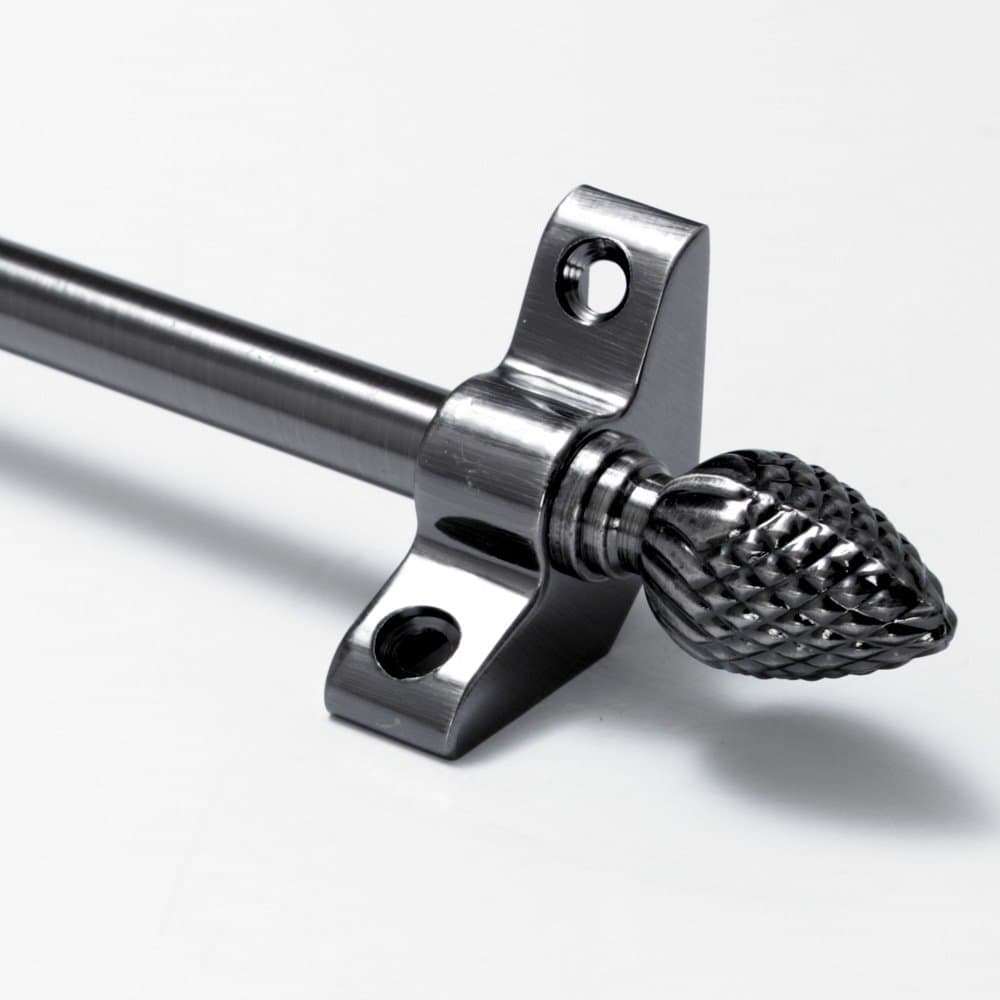 Simplicity Quality Stair Rods 3/8" x 28.5" Antique Pewter Flat bar Pineapple Finial