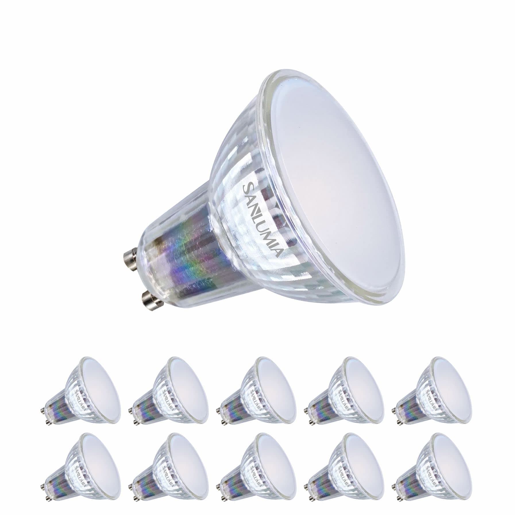 10 X 8.5W GU10 LED Super Bright Spotlight Bulb 820lm 100 Degree Beam Angle Non Dimmable 100W Halogen Equivalen Warm White 3000K