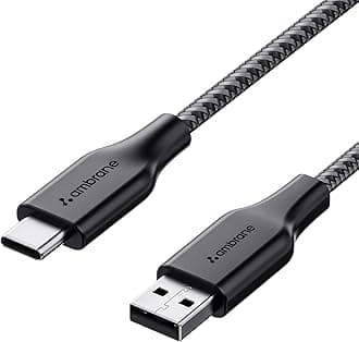 Ambrane Unbreakable 3A Fast Charging 1.5m Braided Type C Cable for Smartphones, Tablets & other Type C devices, 480Mbps Data Sync, Quick Charge 3.0 (RCT15A, Black)
