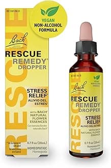 RESCUE Bach Remedy Dropper 20mL, Natural Stress Relief, Homeopathic Flower Essence, Vegan, Gluten & Sugar-Free, Non-Habit Forming (Non-Alcohol Formula)