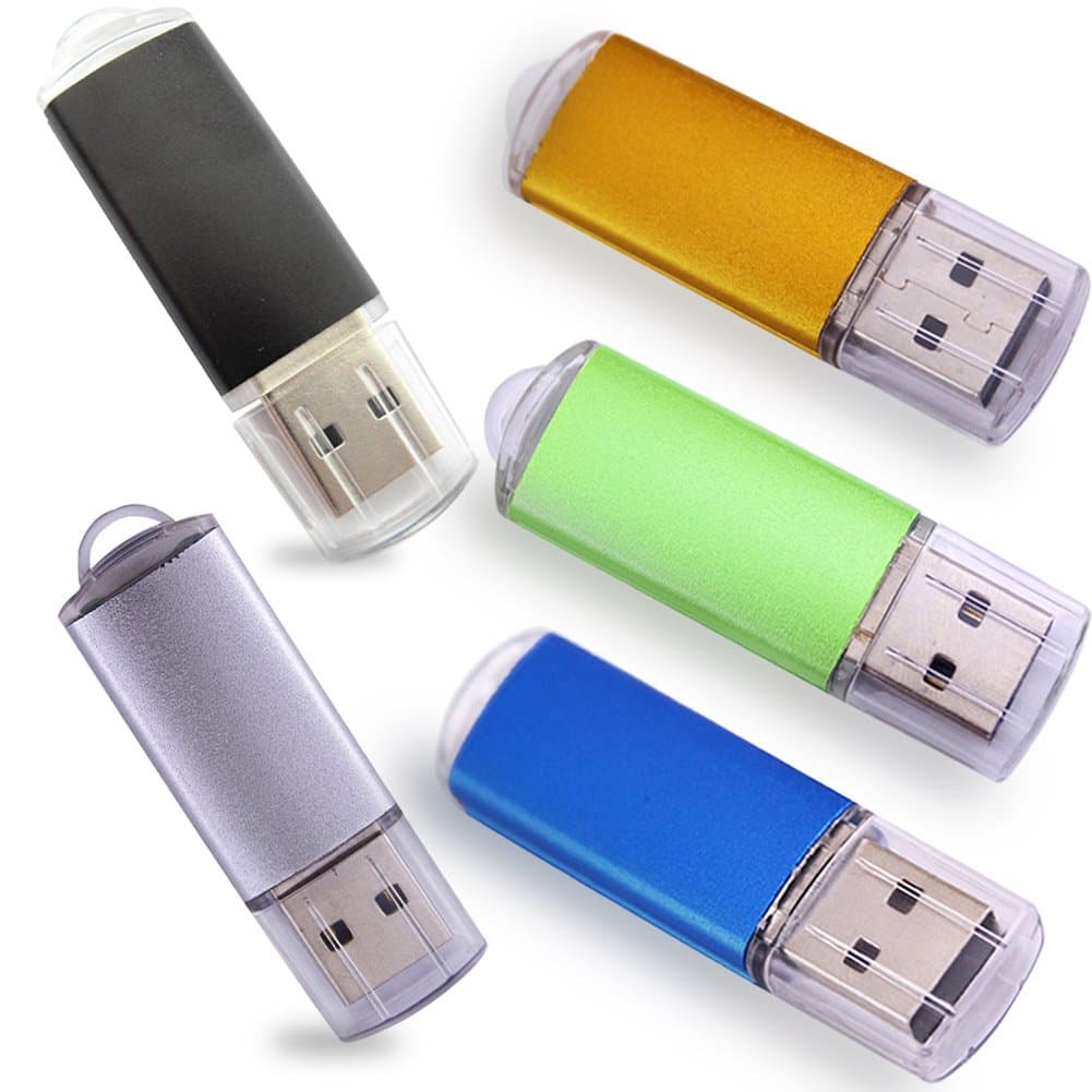 USB Flash Drives 2.0 Metal Key Pack of 5 Colors (512MB,Not GB,Smaller Than 1GB,Blank)