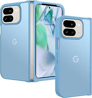 BENTOBEN for Google Pixel 9 Pro Fold Case, Translucent Matte Reveal Logo Slim Shockproof Anti-Yellow Lightweight Women Men Boys Girls Protective Phone Cover Cases for Pixel 9 Pro Fold 8.0", Blue