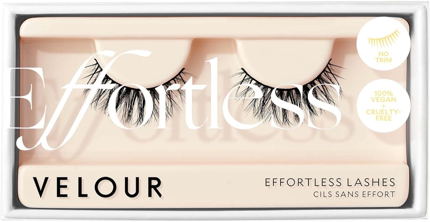 Velour Effortless Lashes - Natural-Looking False Eyelashes - Fluffy & Lightweight No-Trim Lashes – Reusable Fake Lashes All Eye Shapes - Vegan & Cruelty-Free – Lash Glue not Included (For Real Though)