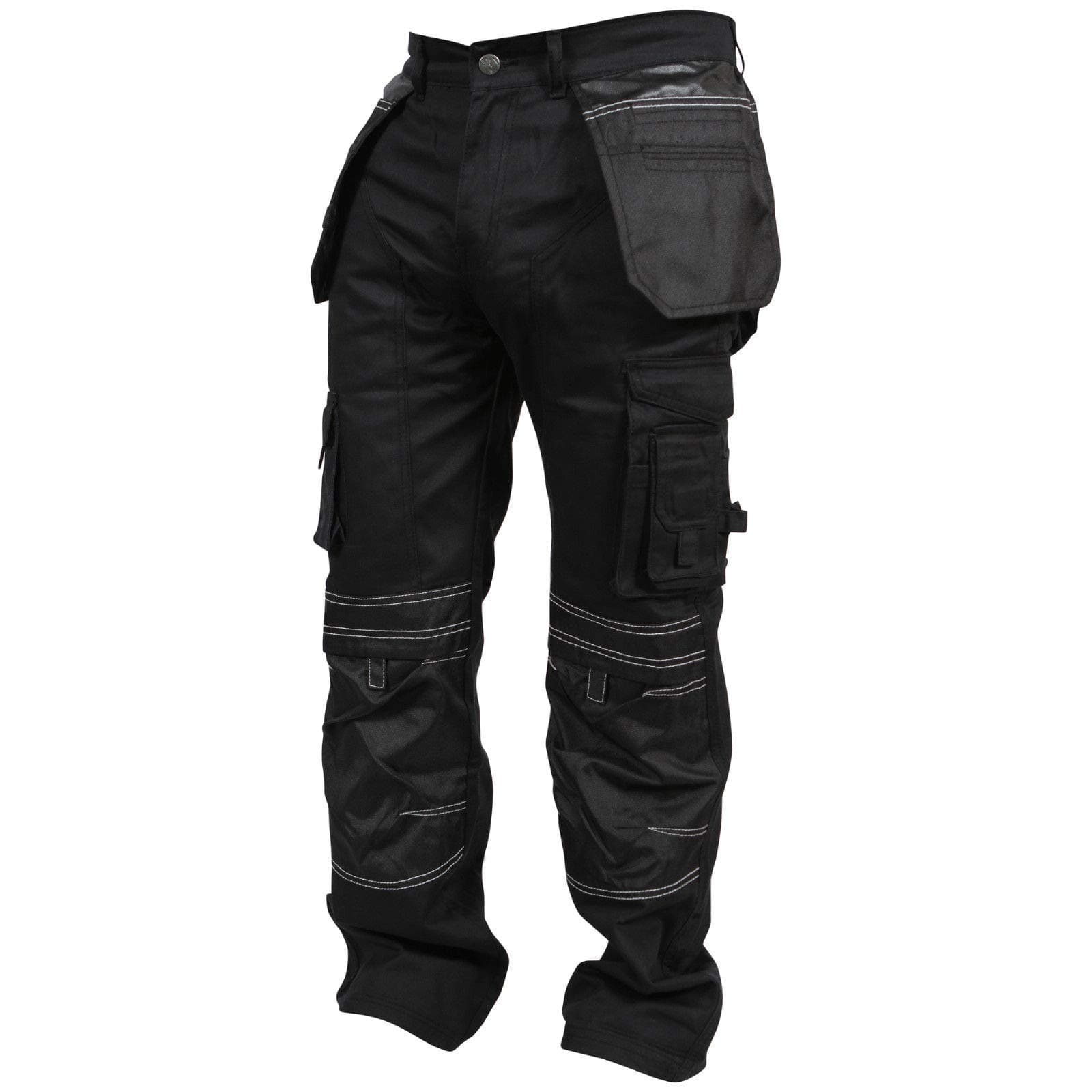 newfacelookMens Work Trousers Multi Pockets with Knee Pockets Men Cargo Pants for Man