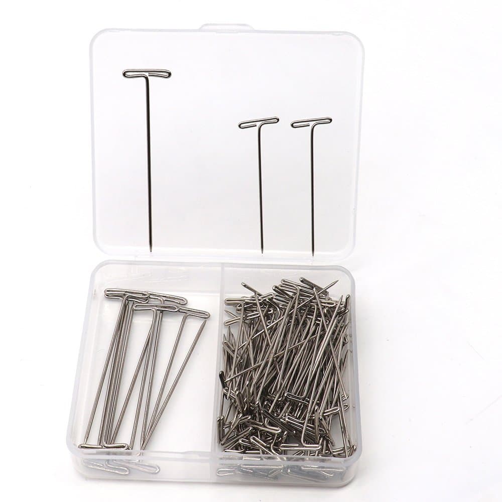 VTurboWay Labs Nickel Plated Science Dissection T-Pins, Frog Dissection pin(Pack of 110, 100 Pack 1.5", 10 Pack 2")
