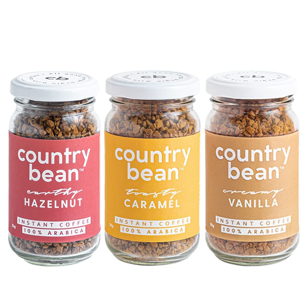 Instant Coffee Powder With Hazelnut, Caramel, Vanilla Flavours, Combo, Pack Of 3, 50 Grams Each, 100% Arabica, Freeze-Dried, Makes 75 Cups, Perfect For Monsoons, 150 Grams, Bottle