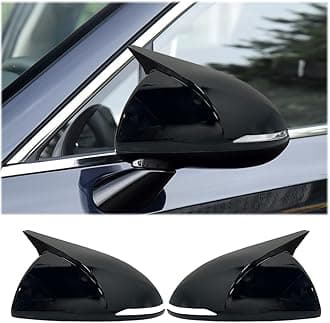 - Side Mirror Cover, for Hyundai Sonata 2020 2021 2022 2023, 2PCS Turn Signal housing Cover Accessories - Bright Black(with Turn Signal housing Slot)