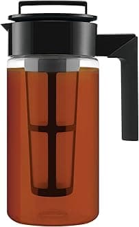 Takeya Iced Tea Maker with Patented Flash Chill Technology , 1 Quart, Black