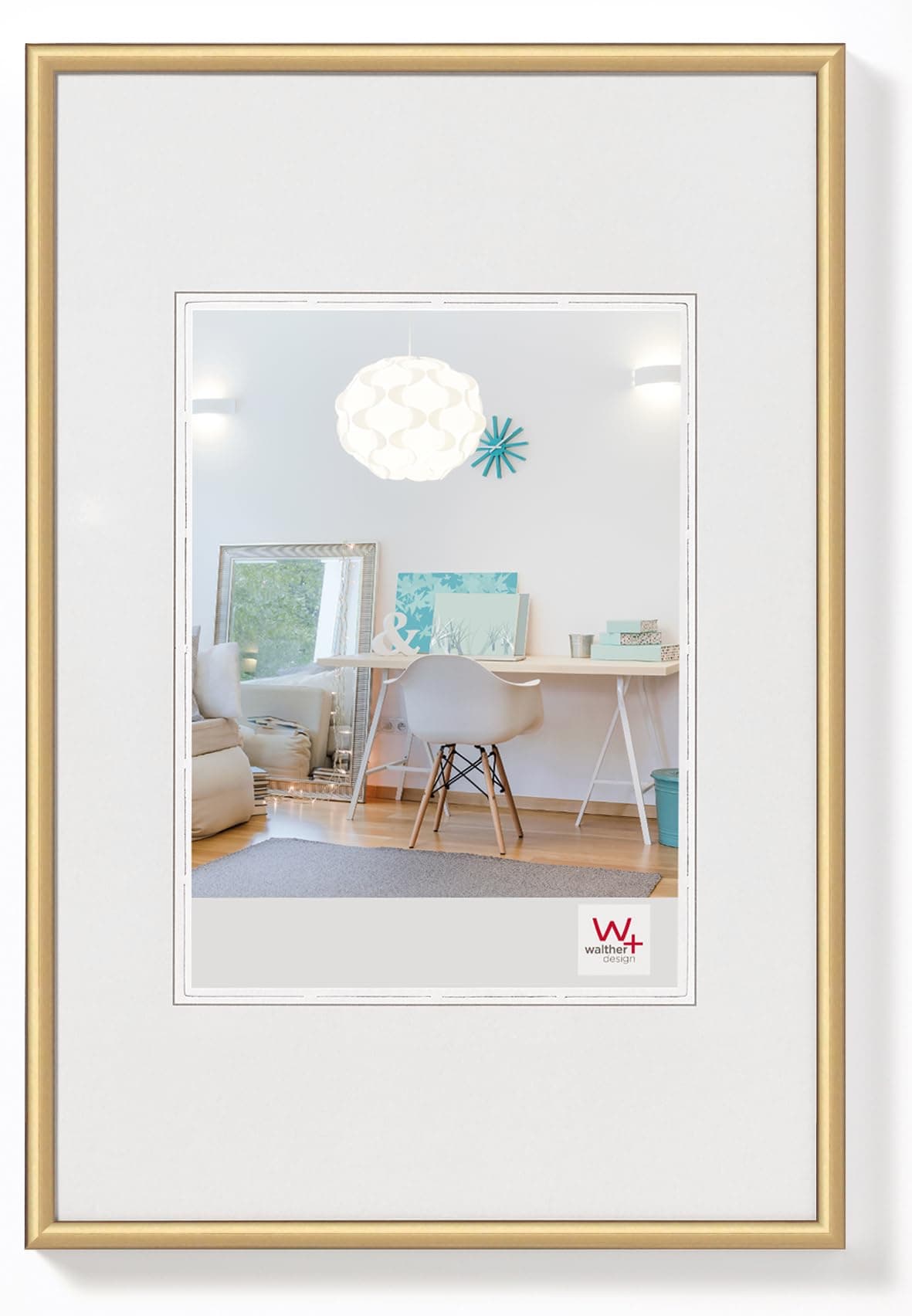 walther design Picture Frame Gold 30 x 40 cm New Lifestyle Plastic Frame KV040G
