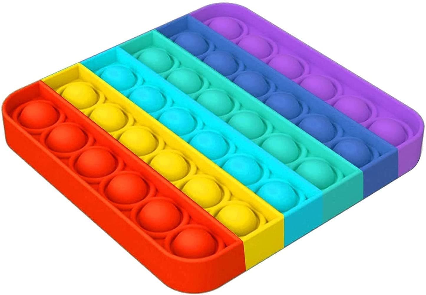 Little Crfats Pop It Fidget Toys,Push Pop Bubble Fidget Sensory Toy,Autism Special Needs Silicone Stress Relief Toy,Great Fidget Toy Sensory Toys Novelty Gifts (New Rainbow Square)