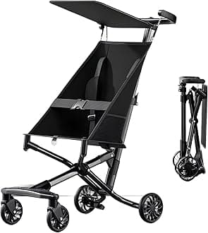 DAYONG Lightweight Stroller, Travel Stroller with Canopy, Compact Baby Stroller, Easy One-Hand Fold, Foldable Toddler Strollers for Age 1 Years Above. (black)