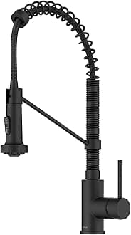 Bolden Commercial Style 2-Function Single Handle Pull Down Kitchen Faucet in Matte Black, KPF-1610MB