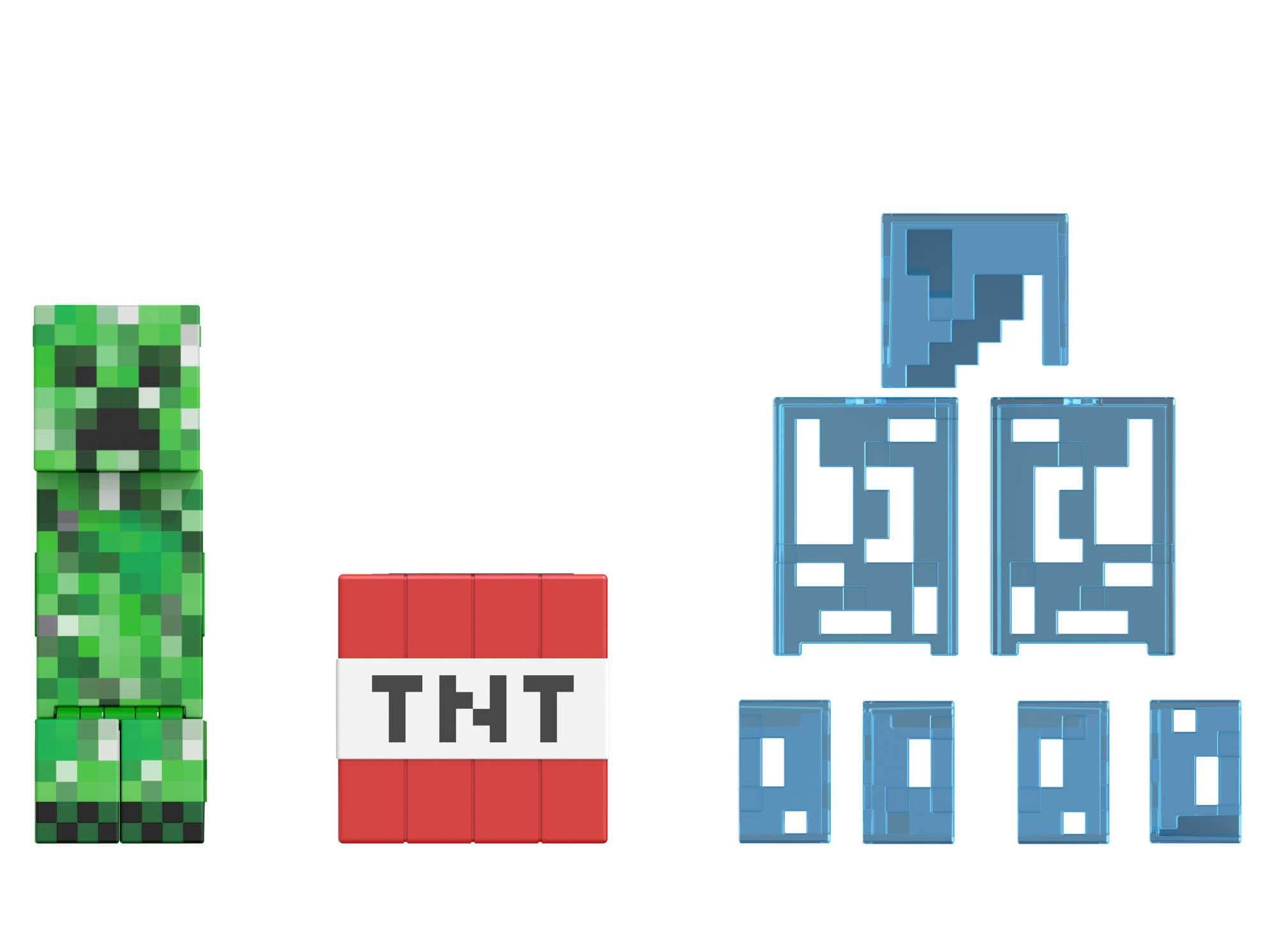 Mattel Minecraft Diamond Level Creeper Action Figure & Die-Cast Accessories, Collectible Toy Inspired by Video Game, 5.5-inch Scale