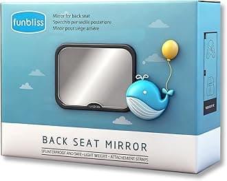 Funbliss Baby Car Mirror Safely Monitor,Car Mirror Baby Rear Facing Seat，No Assembly Required, Safer，Best Newborn, Shatterproof