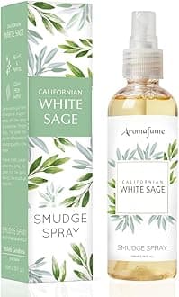White Sage (California) Smudge Spray & Natural Mist | 100 ml / 3.3oz | Made with Salvia Apiana White Sage Extracts | Ideal for positivity, and cleansing | Non alcoholic, non-toxic & vegan
