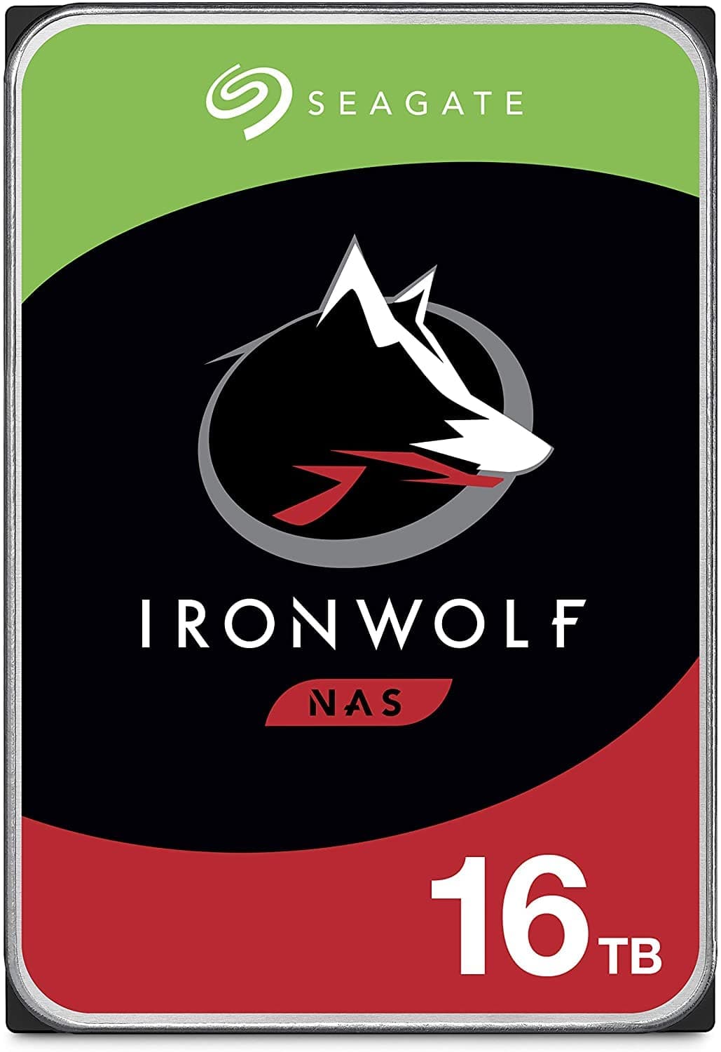 Seagate IronWolf 16TB NAS Internal Hard Drive HDD - CMR 3.5" SATA 6GB/S 7200 RPM 256MB Cache RAID Network Attached Storage with Rescue Service (ST16000VN001)