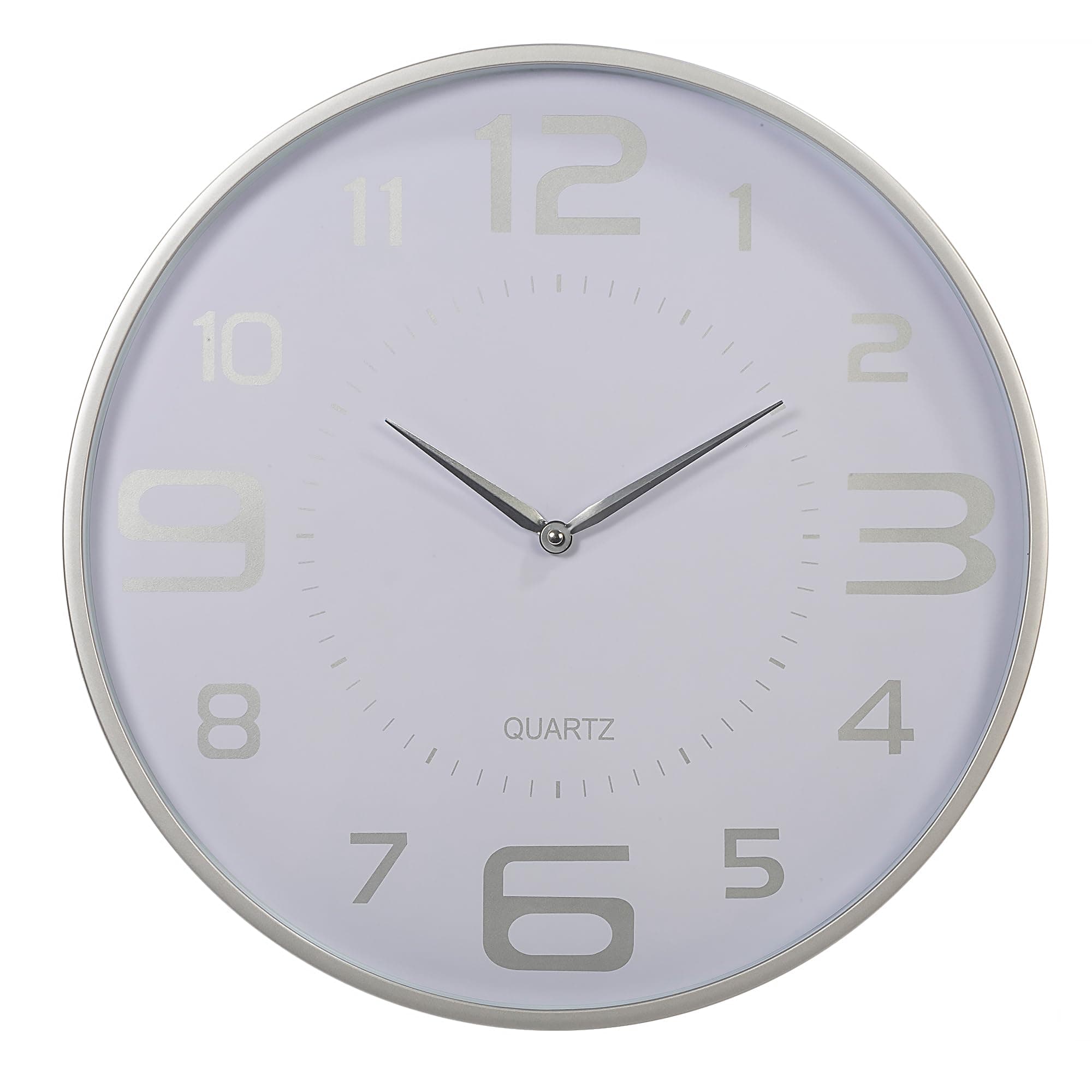 Kiera Grace Wall Clock, 18 Inch, White Modern Classic Quartz Wall Clocks Battery Operated, Silent Non Ticking Home Decor for Living Room, Kitchen, Bathroom