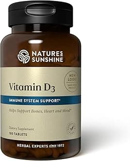 Nature's Sunshine Vitamin D3, 180 Tablets | Supports Bone Health, Contributes to Overall Health, and May Improve Mood