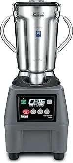 Waring Commercial CB15 Ultra Heavy Duty 3.75 HP Blender, Electric Touchpad Controls with Stainless Steel 1 Gallon Container, 120V, 5-15 Phase Plug,Black