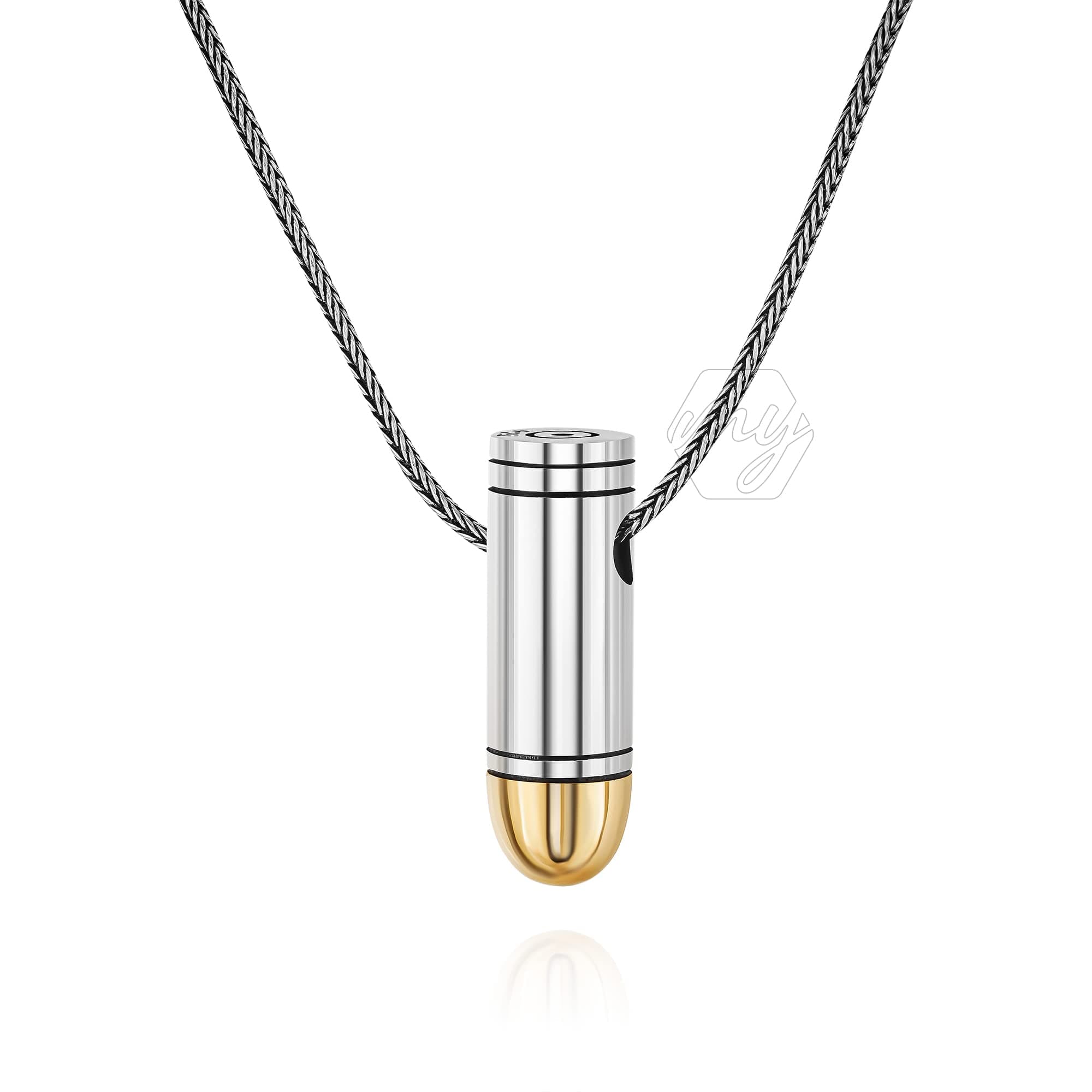 925 Sterling Silver Bullet Design Men's Necklace