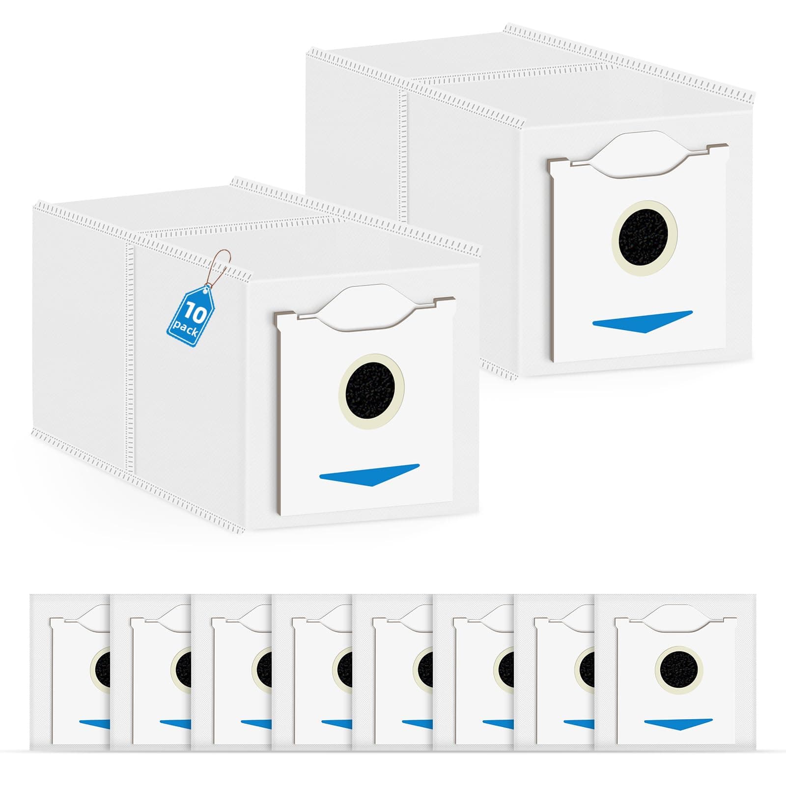 10 Pack N30 Dust Bags Compatible with ECOVACS DEEBOT N30 Omni/N30 PRO Omni Robot Vacuum Cleaner, 4 Layers Effective Filtration for Deebot N30 Omni Dust Bag