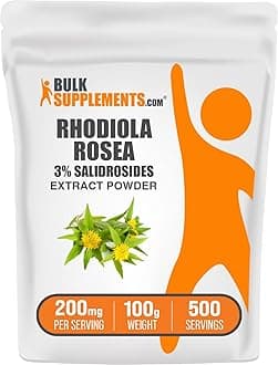 BulkSupplements.com Rhodiola Extract Powder - 3% Salidrosides, Rhodiola Rosea Extract - Herbal Supplement, Gluten Free, 200mg per Serving, 100g (3.5 oz) (Pack of 1)