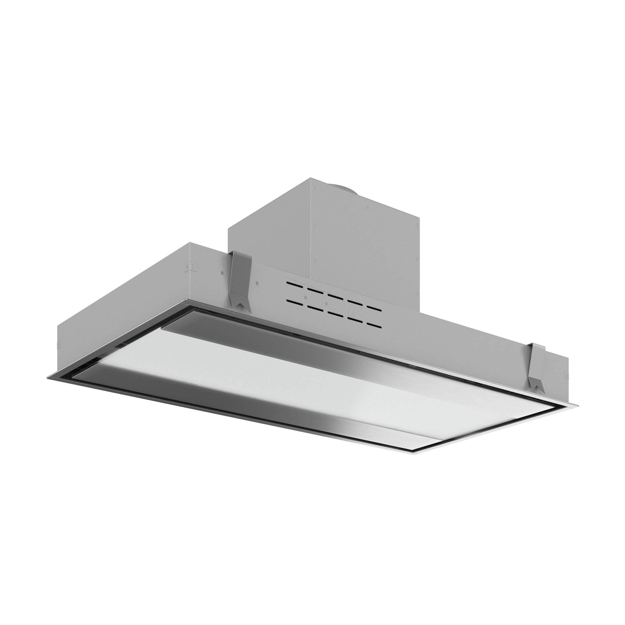 - Island-mount DUCTED only Range Hood 38" 940-CFM | Skylight | Stainless Steel Vent Hood | Unique In-Ceiling Exhaust Hood |Remote Control, Ultra-Quiet with Blower