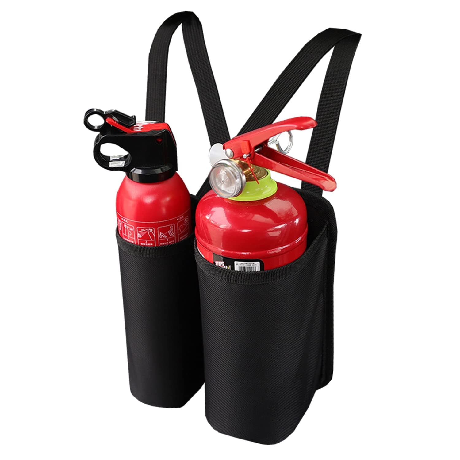 Car Fire Extinguisher Holder Pack Water Cup Storage Bag Mounting Storage Bag for Car Seat Back Easy Installation Multifunctional Strong Fire Extinguisher(2 PCS)