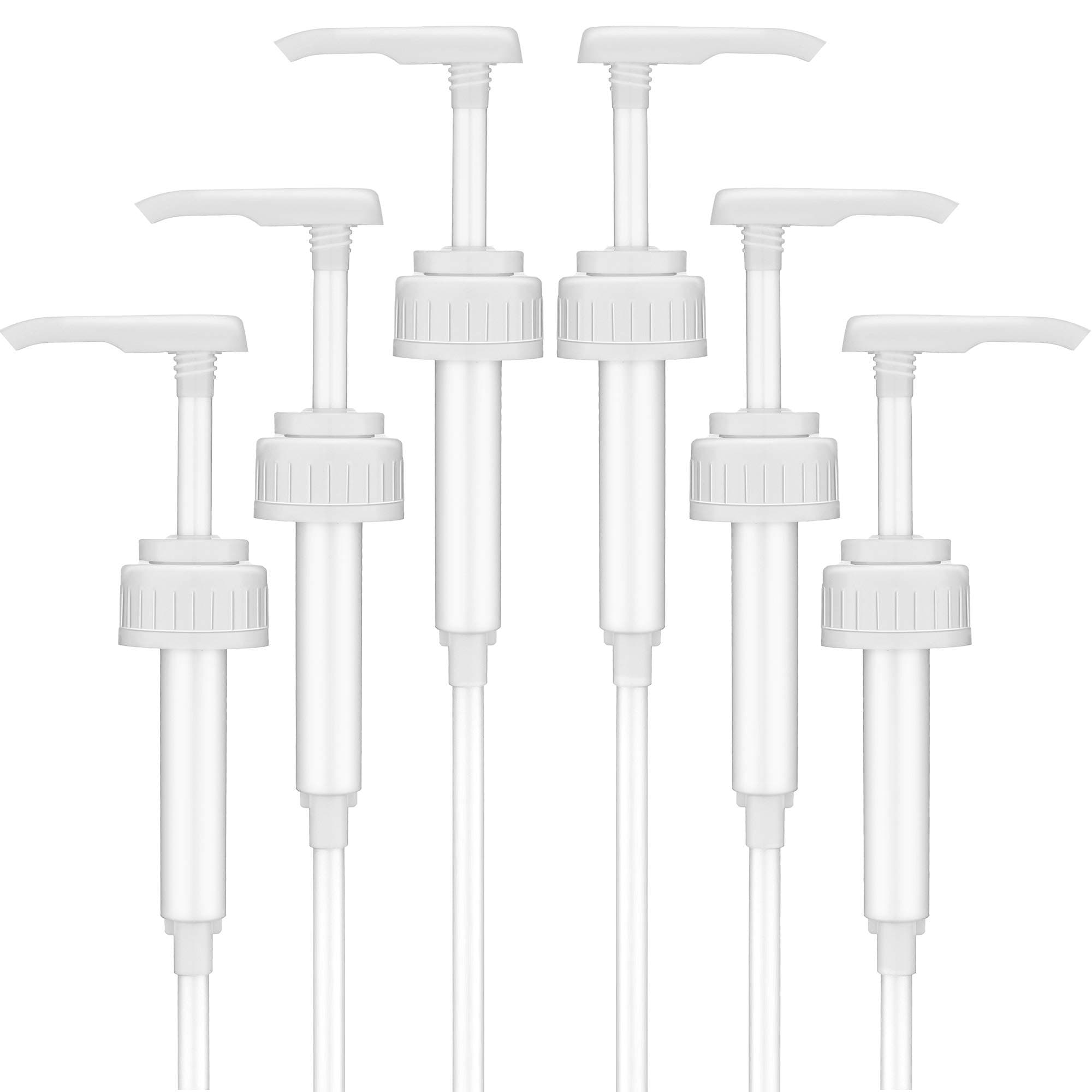 6 Pieces White Pump Syrup Bottle Pump Lotion Pump for Bottles with a Mouth Diameter of 1.49 Inch (10 ml)