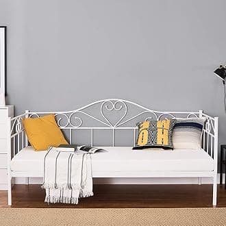 Panana Single Day Bed Metal Guest Bed Frame Sofa Bed for Living Room Bedroom Fits for 90 * 190 cm Mattress(White, Daybed)