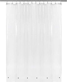 Clear Shower Curtain Liner 82 (W) x 74 (L) with Free Hooks and Magnets, Mold & Mildew Resistant Antibacterial, Waterproof, Non-Toxic, Eco-Friendly, PVC-free, Odorless, Grommets Curtain PEVA 5G