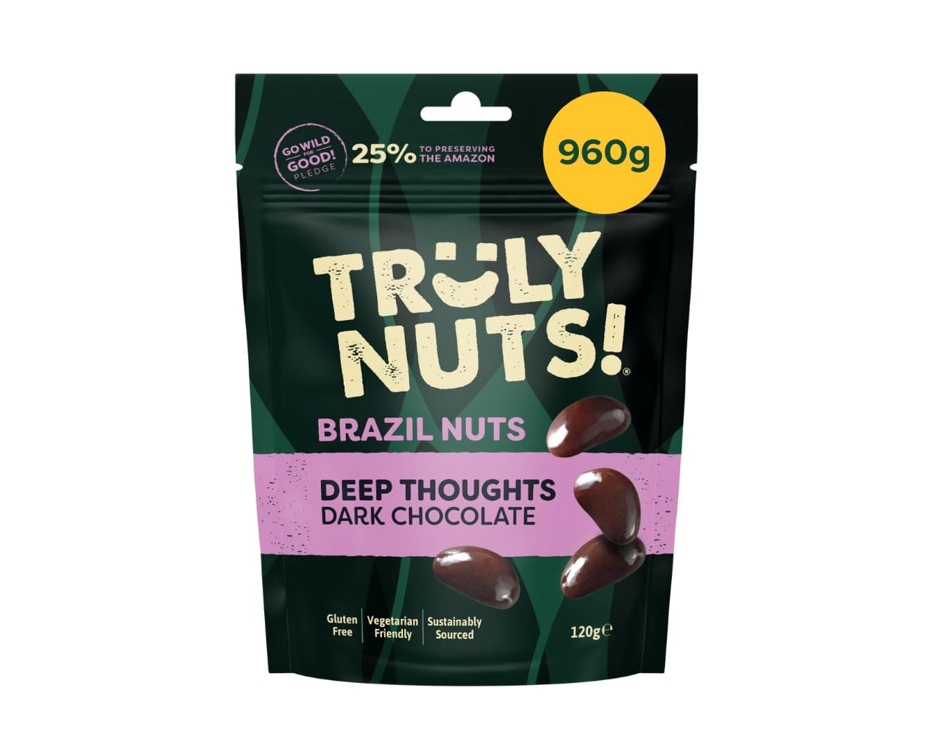 Premium Belgian Dark Chocolate Brazil Nuts - 960G - Gluten-Free Snack - Sustainably Sourced Nut Snacks