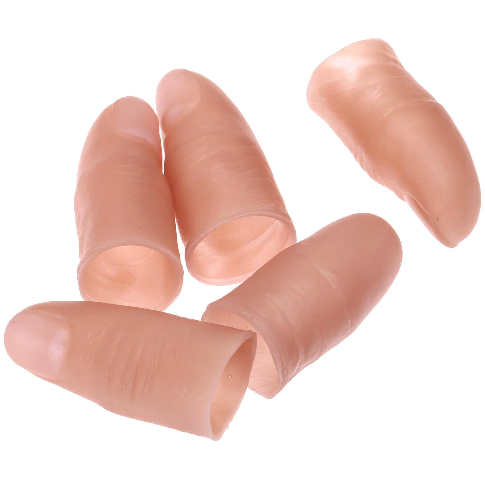 dophee Finger Magic Trick Fake Soft Thumb Tip Close Up Stage Show Prop Prank Toy (5Pcs)
