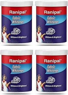 Ranipal Fabric Whitener/Cloth Whitener for Your White and Colored Clothes | Ranipal Fabric Whitener Powder Detergent - Pack of 4 (75 Gm)