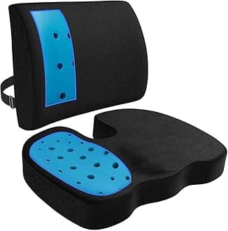 Coccyx Seat Cushion & Lumbar Support Pillow Combo – Orthopedic Memory Foam Back Support Set for Tailbone, Sciatica & Posture – Ergonomic Office Chair & Car Cushion with Washable Covers 17