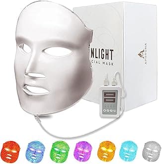 Aphrona FDA cleared LED Facial Skin Care Mask MOONLIGHT PRO 7 Color Treatment Photon Mask (White)
