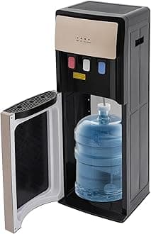 Bottom Loading Water Cooler Dispenser for 5 Gallon Bottles, Hot & Cold Water Dispenser with LED Light for Bedroom Home Office Kitchen