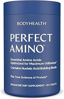 BodyHealth PerfectAmino Tablets (150 ct), Essential Amino Acid with BCAAs + Lysine, Phenylalanine, Threonine, Methionine, Tryptophan, Supplement for Muscle Mass Production, Recovery & Strength