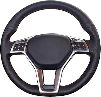 MEWANT Steering Wheel Cover for Mercedes Benz C-Class W204/E-Class W212/CLS-Class C218/GLA 45 AMG X156/SL-Class R231/SLK-Class R172