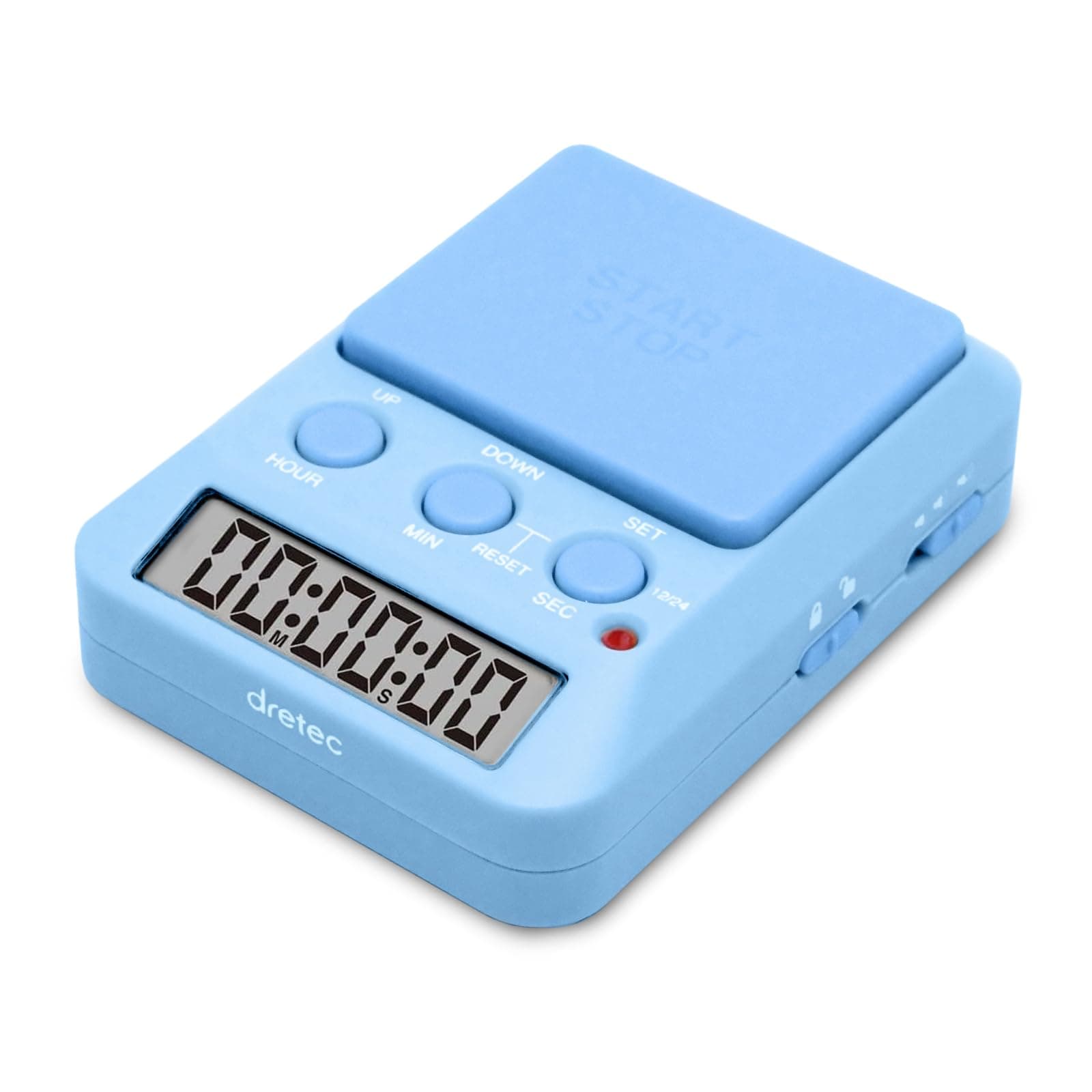 Dretec Learning Timer, Study Timer, Large Button, Countdown, Silent Mode (White)