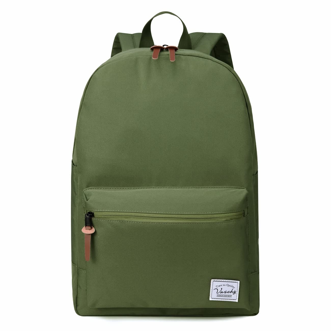 VASCHY School Backpack, Unisex Slim Lightweight Water-resistant Backpack for Men Women College Schoolbag Travel Bookbag