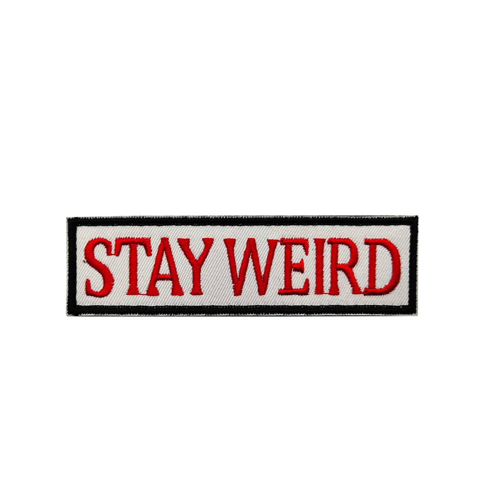 Stay Weird Patch,Embroidered Funny Stay Weird Patch,Embroidered Hook and Loop Emblem Badge Applique Patch for Backpack Caps Hats Tactical Military Morale Patch